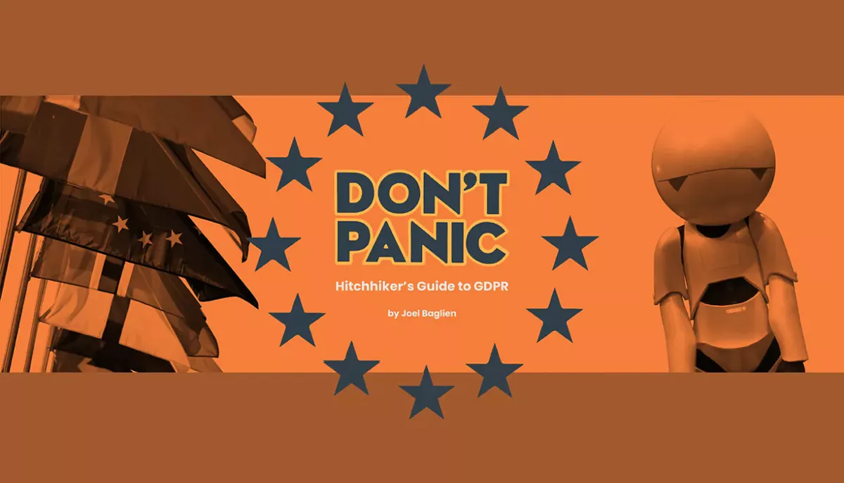 Don't Panic Text encircled by stars