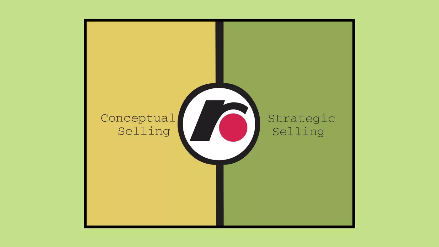 A retro-styled graphic with a conceptual selling model and text reading "A Flashback to our First Project."