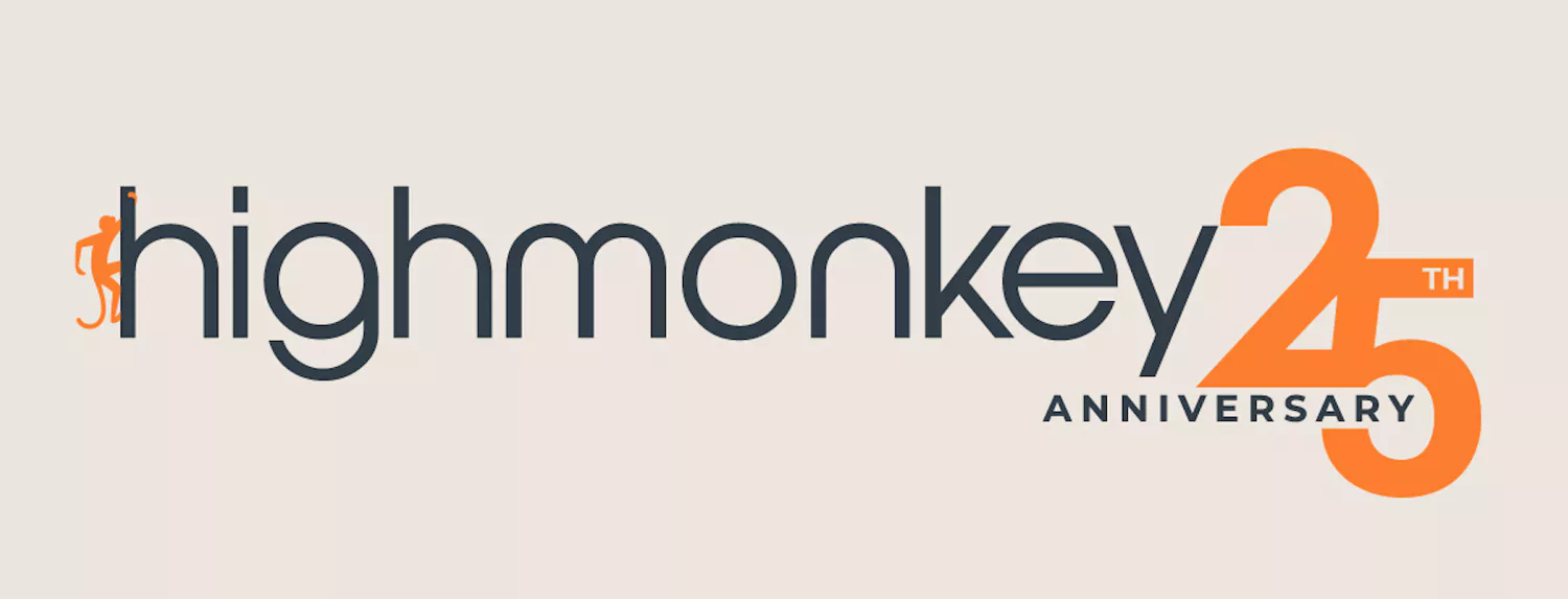 High Monkey 25th Anniversary logo.