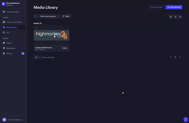 Strapi media library