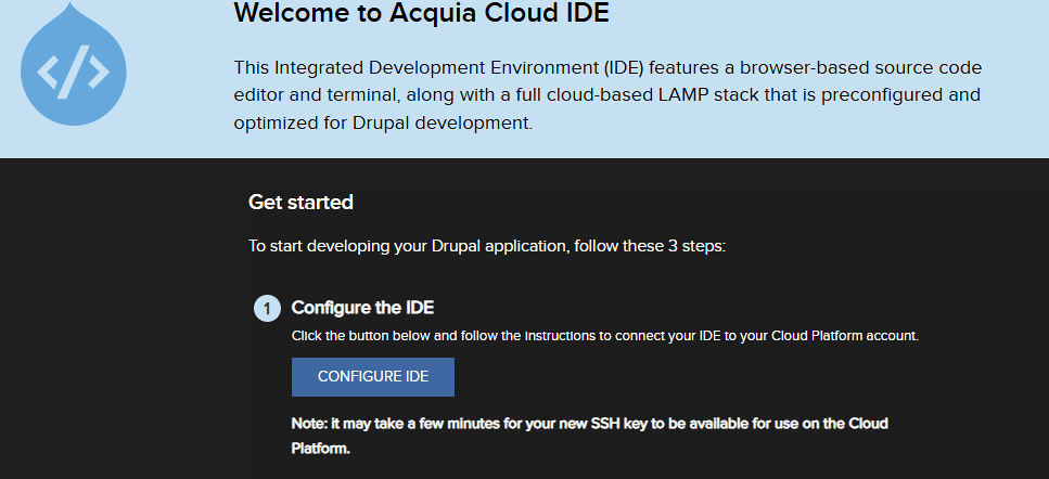 Aquia Cloud IDE Welcome Message