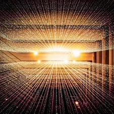 Golden light rays and digital particles converging, symbolizing deep knowledge and mastery of technology platforms.