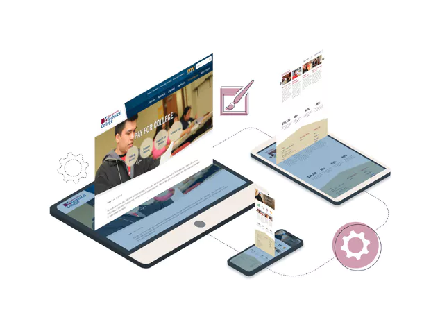 CVTC website displayed across devices.