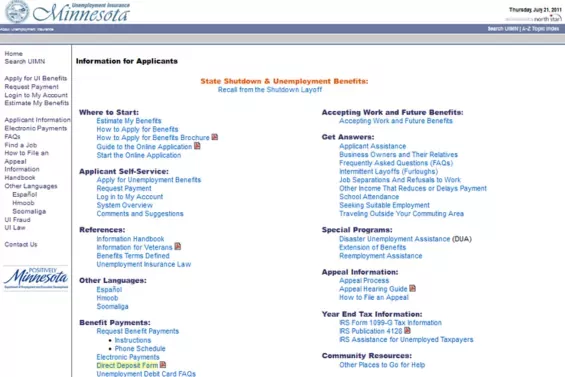 The UIMN.org website in 2011, prior to rebuild