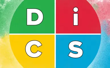 A colorful four-quadrant chart representing the DISC personality styles.